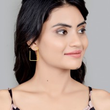 Silver minimalist square earring